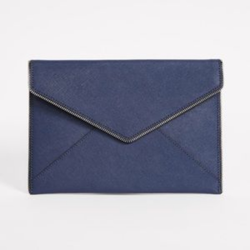 Rebecca Minkoff Leo Navy Leather Clutch